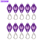 UV LED Keychain Flashlight – Dual 365/395nm Light for Stain and Ink Detection