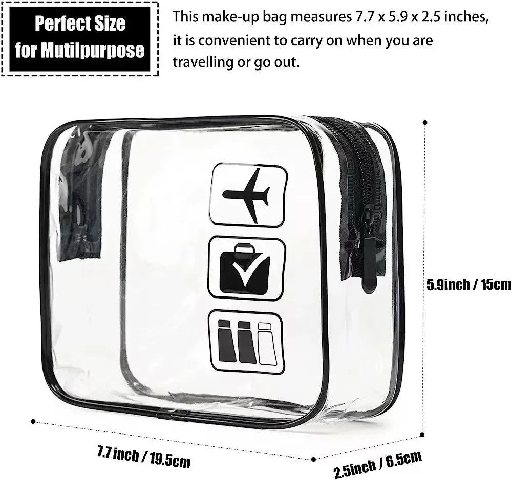 Transparent PVC Travel Toiletry Bag – Waterproof Cosmetic Organizer for Packing