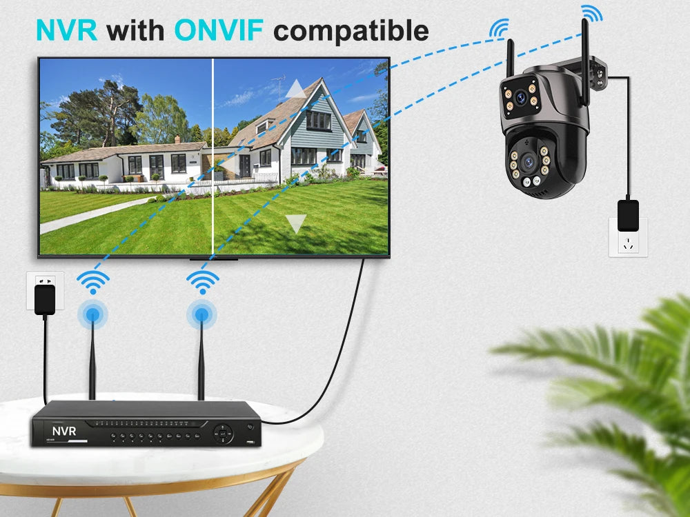 4K 8MP Dual Lens PTZ Camera – Outdoor AI Auto Tracking for Security Surveillance