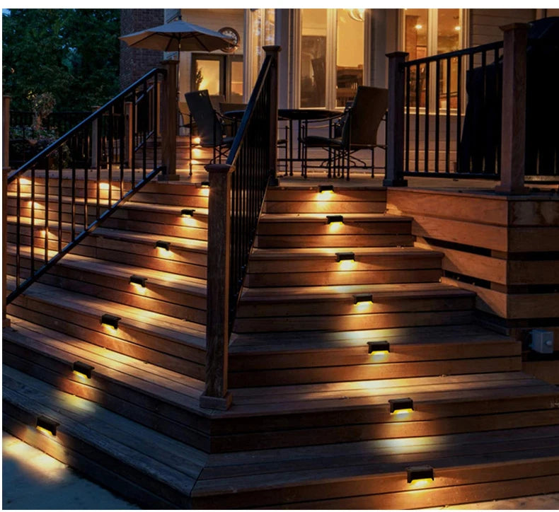 Waterproof Solar LED Deck Lights – Outdoor Step Lamps for Garden Patio Decor