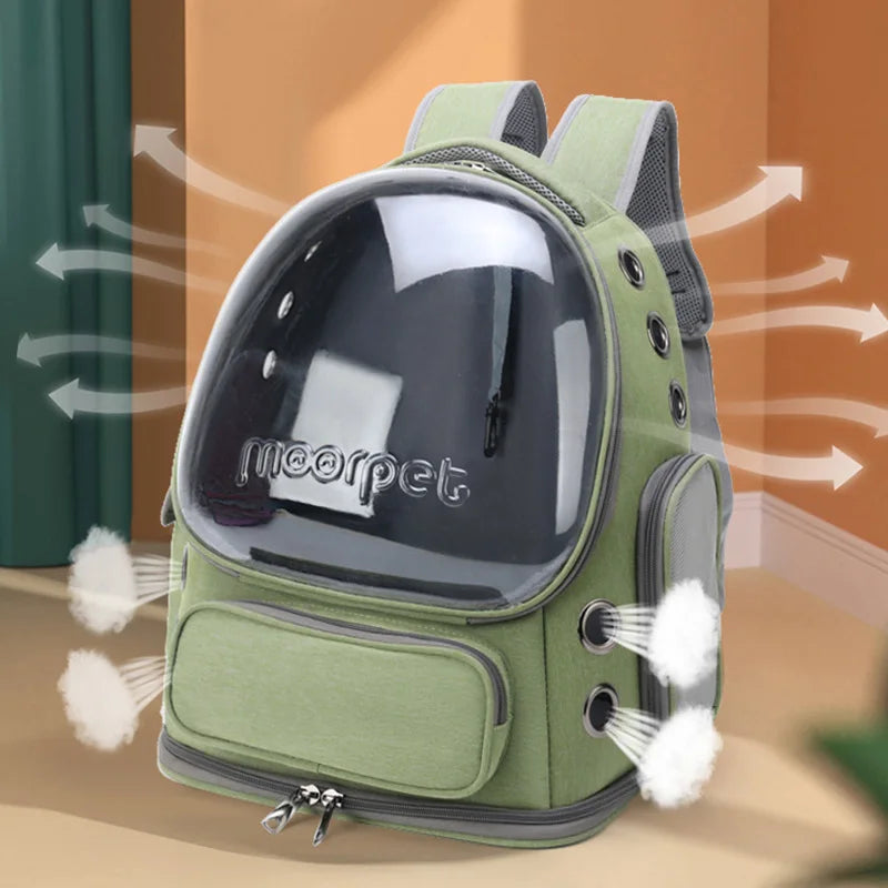 Transparent Pet Carrier Backpack – Breathable Travel Bag for Cats and Dogs