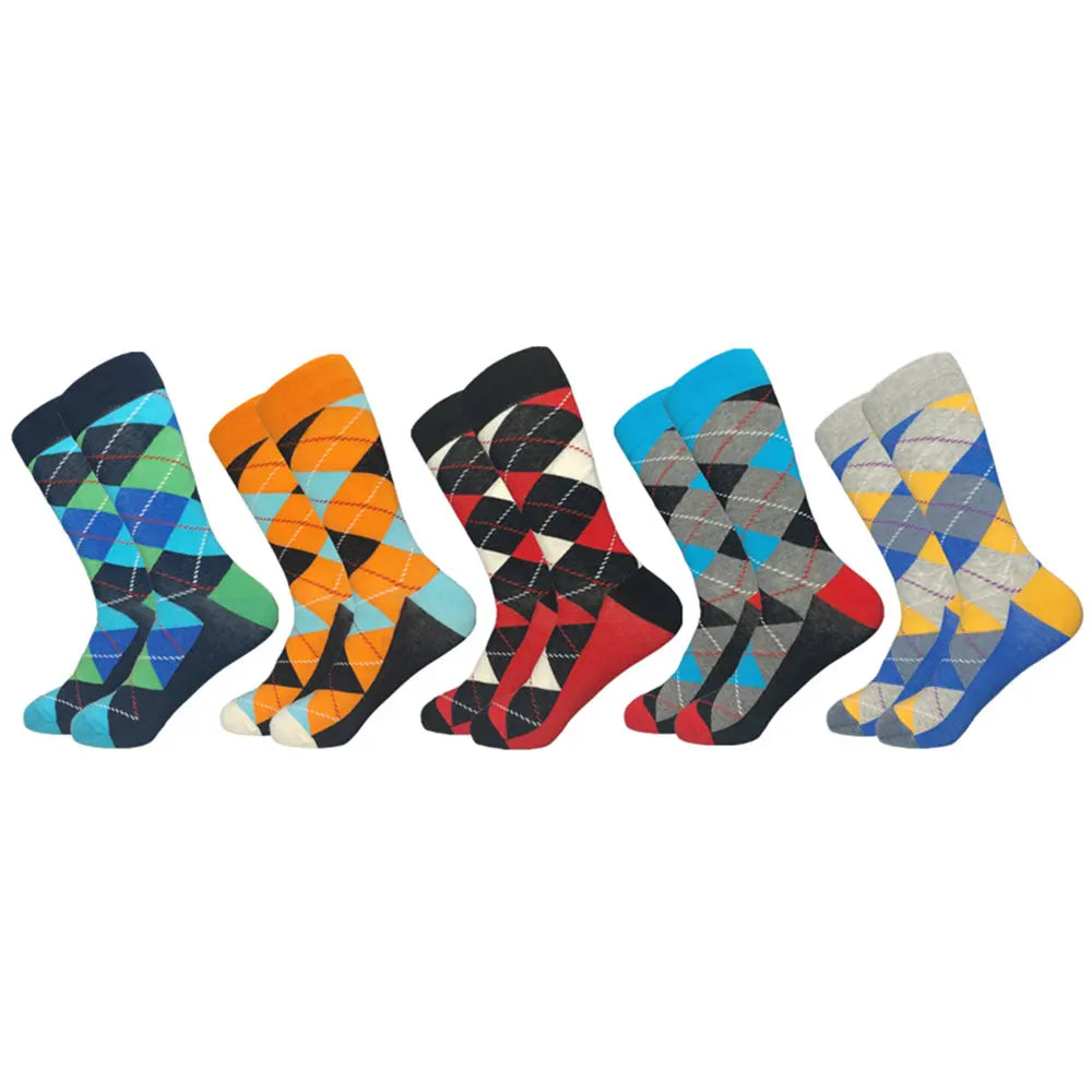 Colorful Cotton Crew Socks – Patterned Funny Dress Fashion for Men