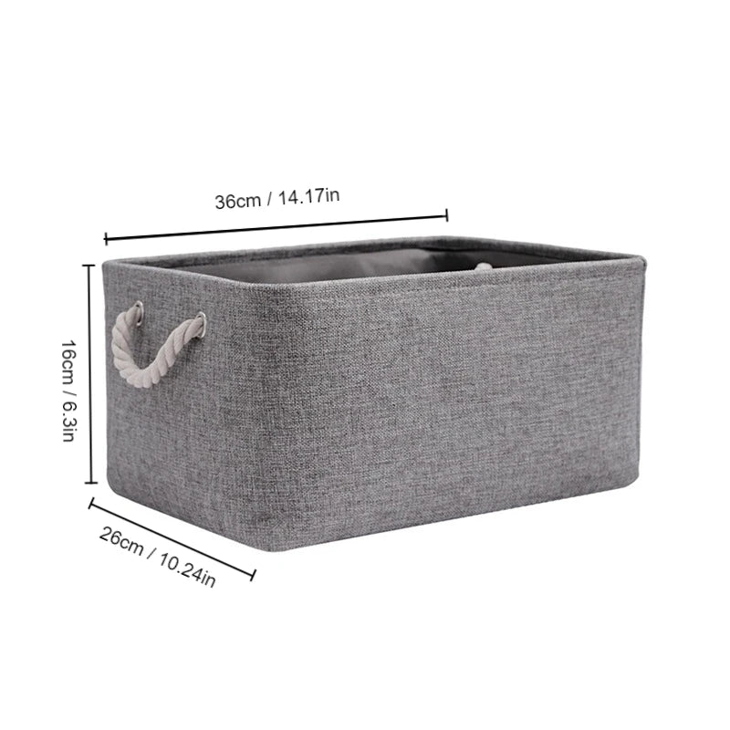 Folding Linen Storage Basket – Fabric Organizer for Wardrobe and Laundry