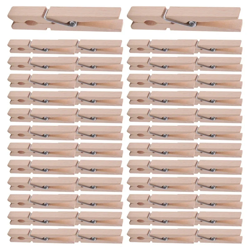 Heavy Duty Wooden Clothes Pins – Spring Clothespins for Laundry and Crafts