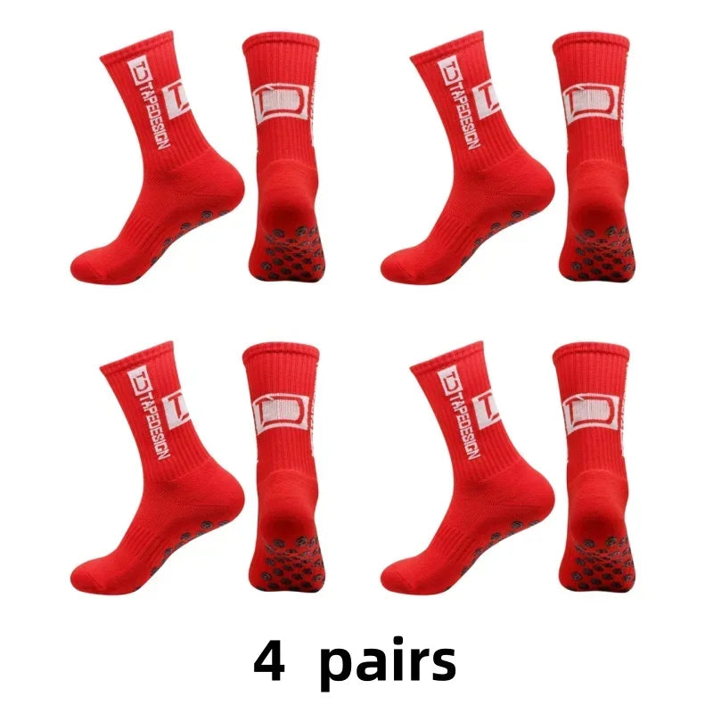 Non-Slip Silicone Grip Sports Socks – Mid-Calf Athletic Gear for Football Yoga