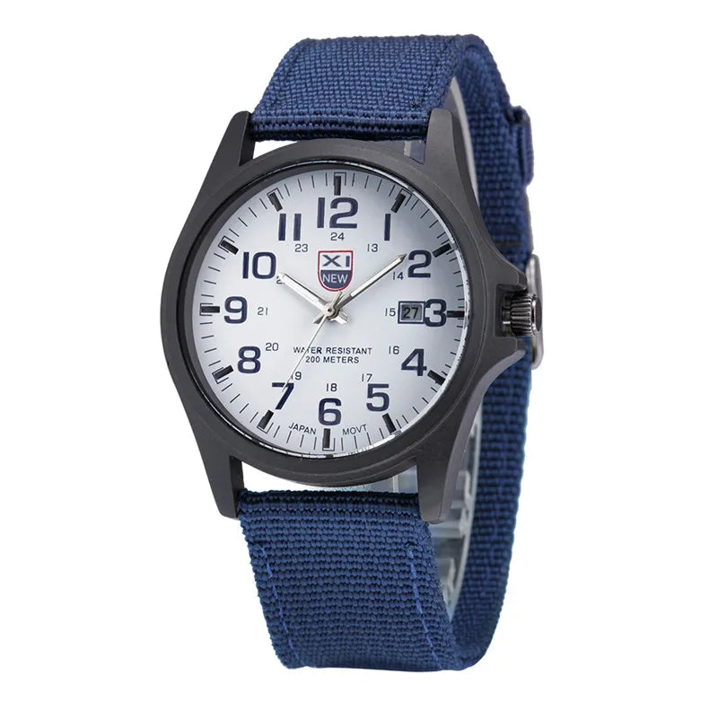 XINEW Nylon Band Quartz Watch – Military Casual Wristwatch for Men