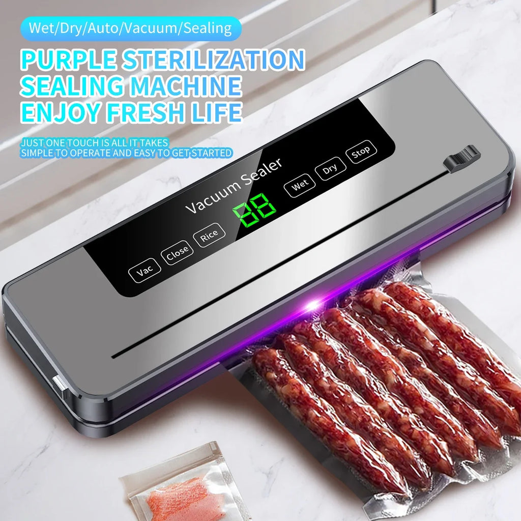 Electric Vacuum Sealer – UV Sterilization with Cutter for Food Storage