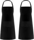 Adjustable Solid Color Apron Set – Kitchen Chef Bib for Men and Women