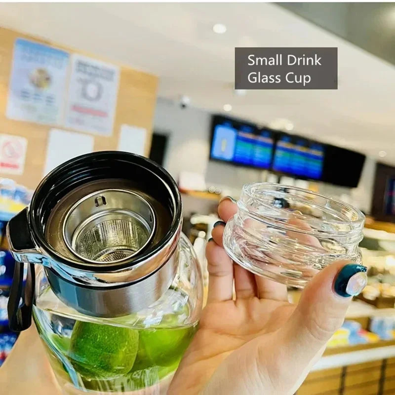Large Capacity Glass Water Bottle – Transparent Milk Juice Cup for Outdoor Sports