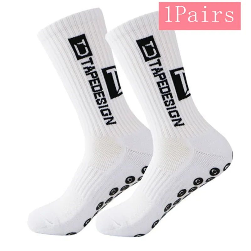 Non-Slip Silicone Grip Sports Socks – Mid-Calf Athletic Gear for Football Yoga