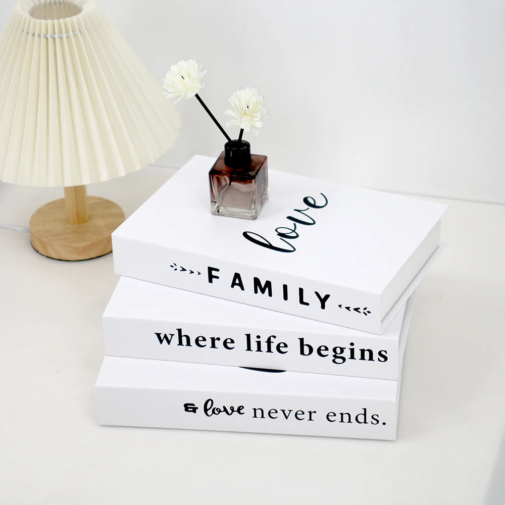 Decorative Simulation Books – Modern White Faux Props for Home Decor