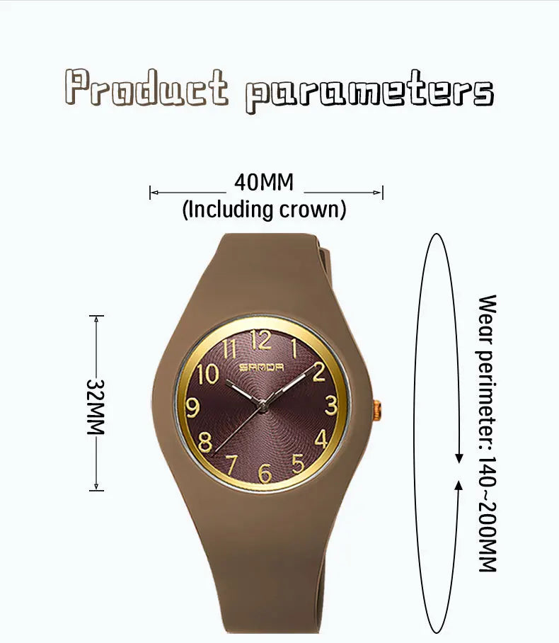 Silicone Quartz Wristwatch – Lightweight Sport Clock for Students