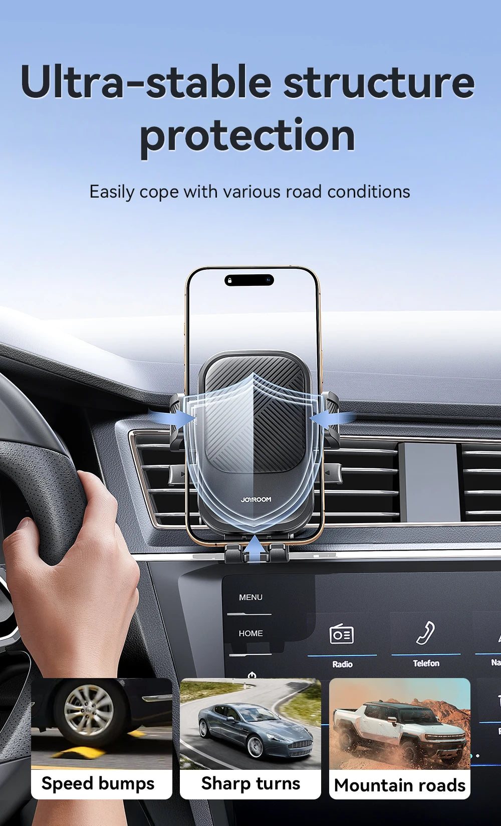 Universal Car Phone Mount – 360° Rotating Air Vent Holder for Smartphone