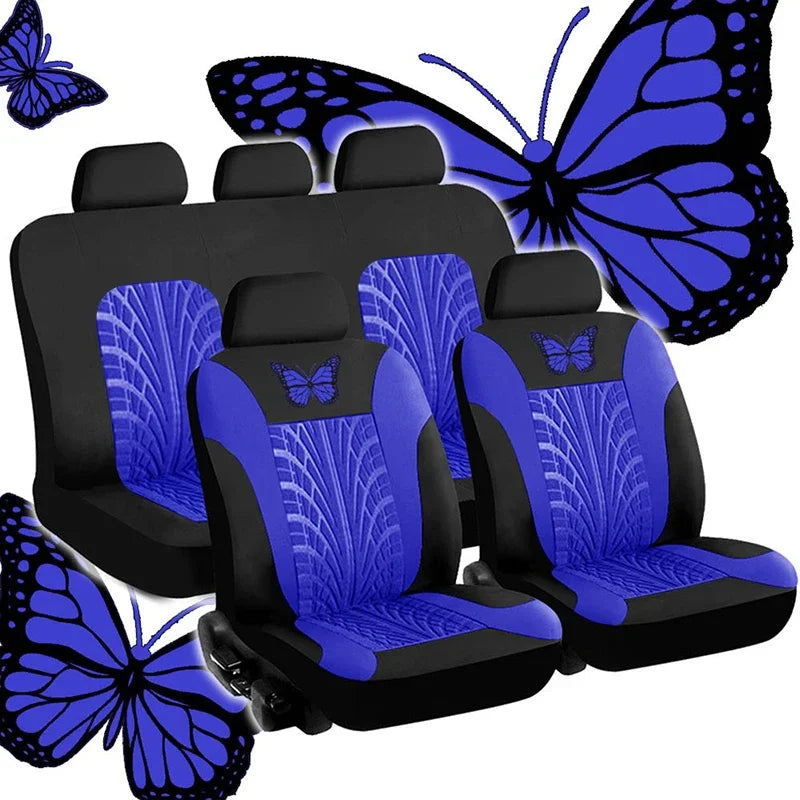 Butterfly Embroidered Car Seat Covers – Universal Auto Interior Accessories