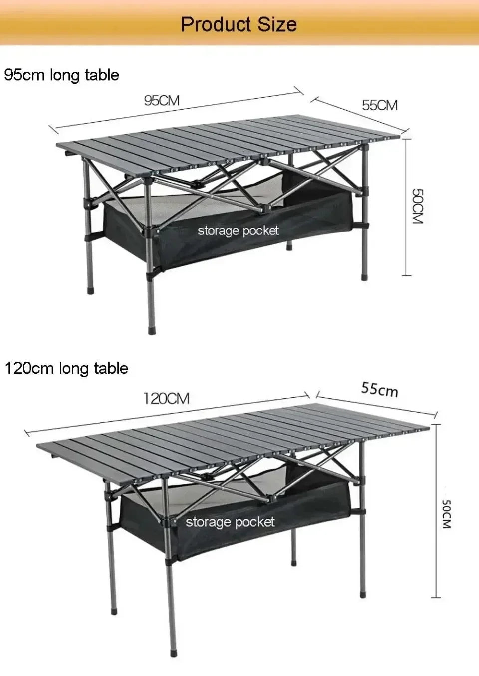 Aluminum Folding Camping Table – Lightweight Portable Desk for Picnics