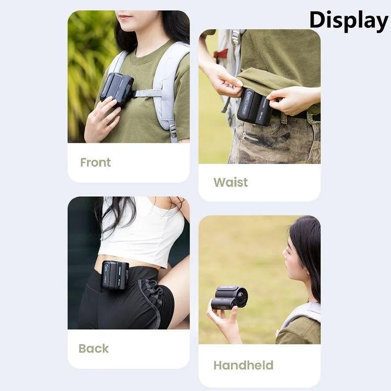Portable Waist Clip Fan – Rechargeable Cooling Device for Outdoor Camping