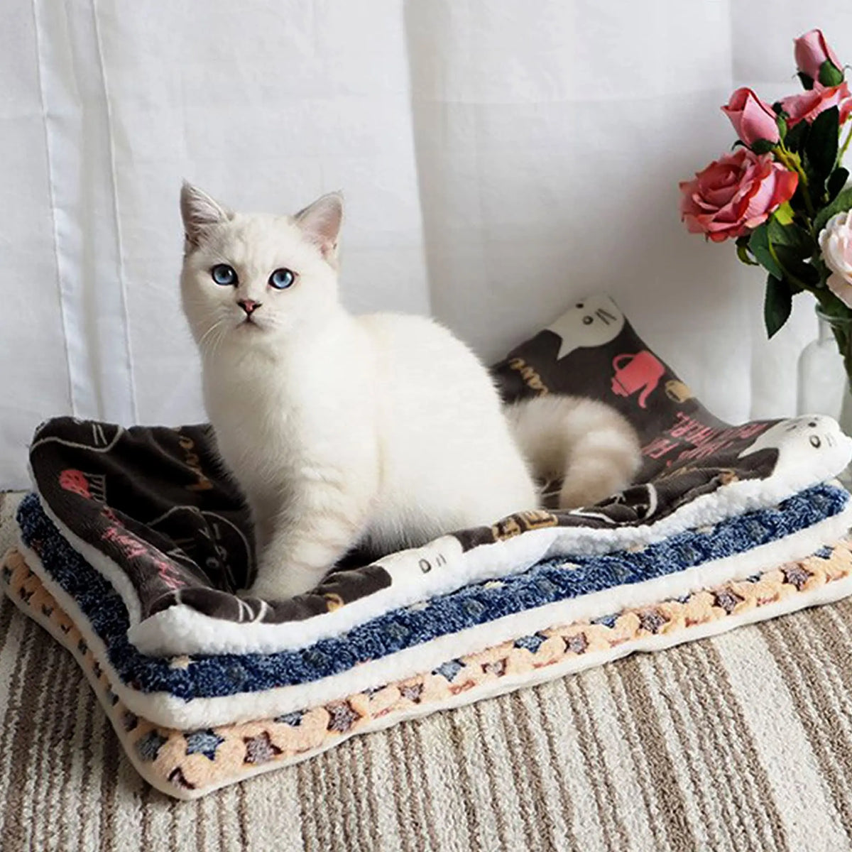 Flannel Dog Bed – Thickened Sleeping Mat for Small to Large Dogs and Cats