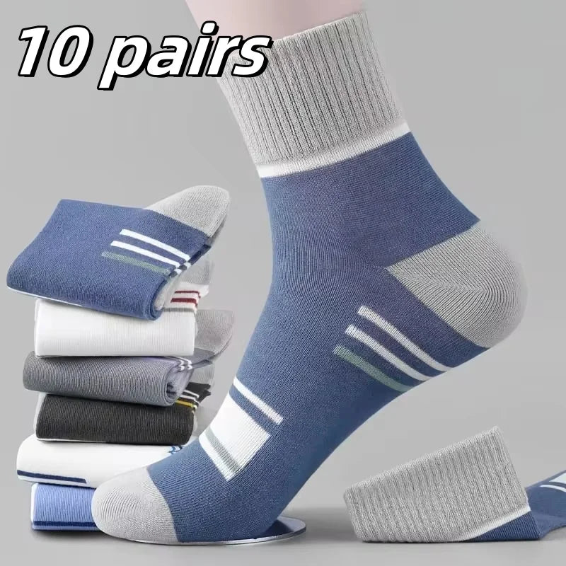Cotton Mid-calf Socks – Solid Colour Daily Wear for Men
