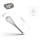 Stainless Steel Balloon Whisk – 8 10 12 Inch Wire Beater for Kitchen Cooking