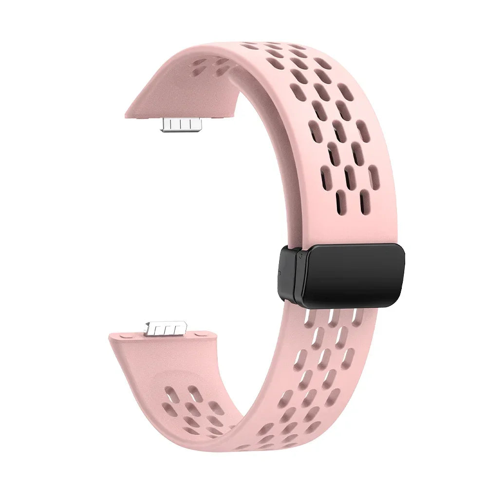 Magnetic Silicone Watch Strap – Breathable Sports Band for Huawei Watch Fit