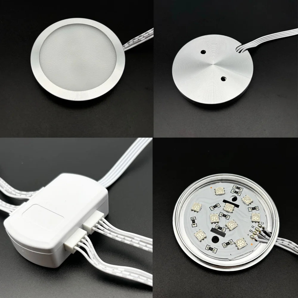 WiFi RGB LED Puck Lights – Dimmable Under Cabinet Lighting for Kitchen Decor
