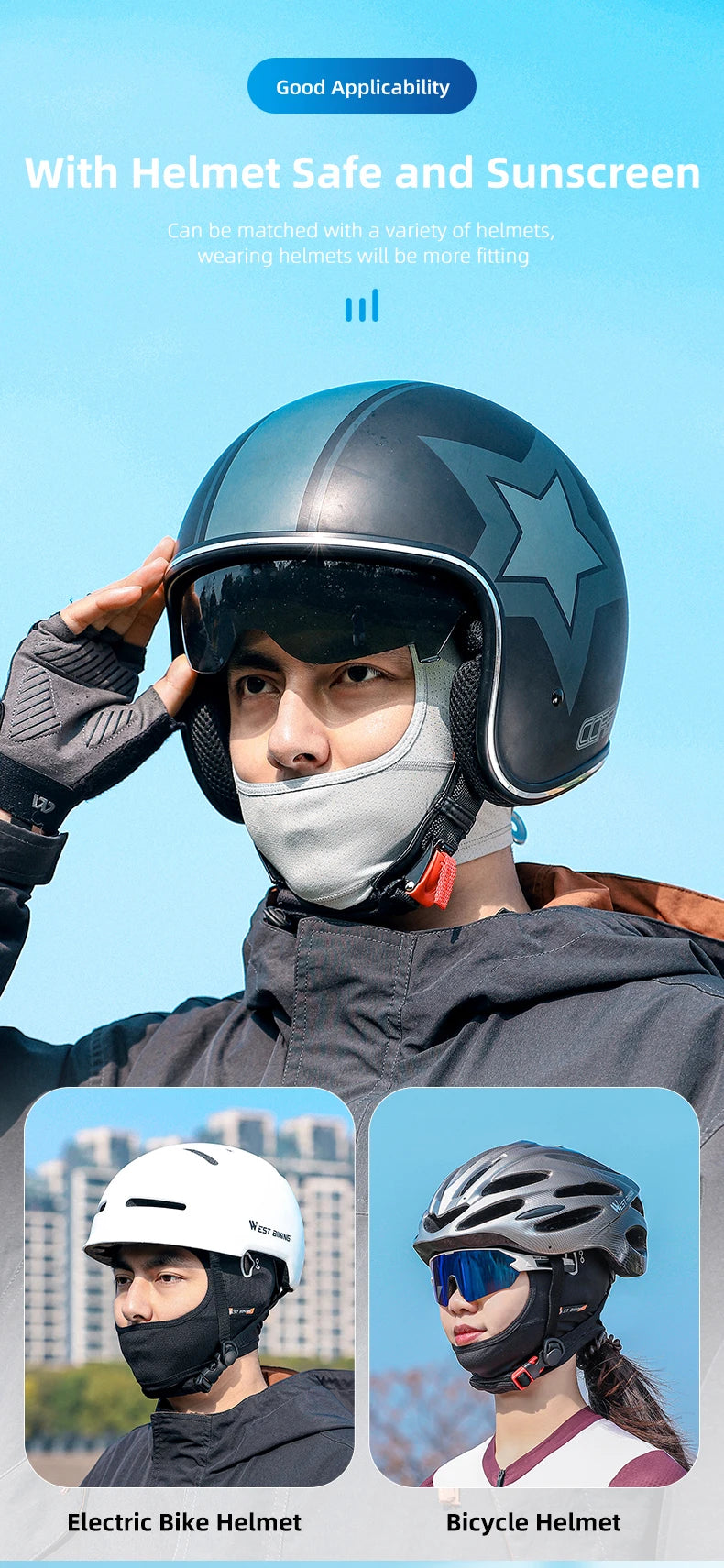 Summer Cooling Balaclava – UV Protection Face Mask for Cycling and Sports