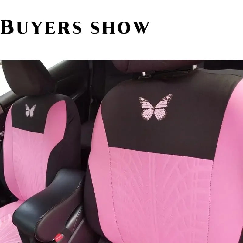 Butterfly Embroidered Car Seat Covers – Universal Auto Interior Accessories