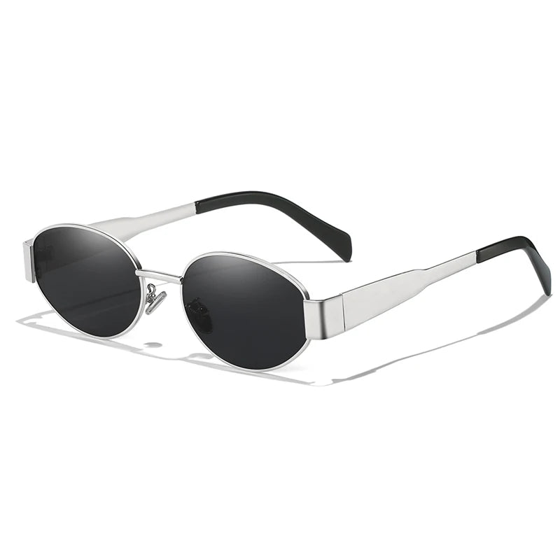 Alloy Oval Sunglasses – UV400 Protective Eyewear for Men and Women