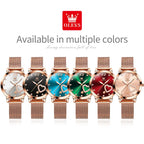Quartz Women's Watch – Milanese Mesh Band with Diamond Accents for Daily Wear