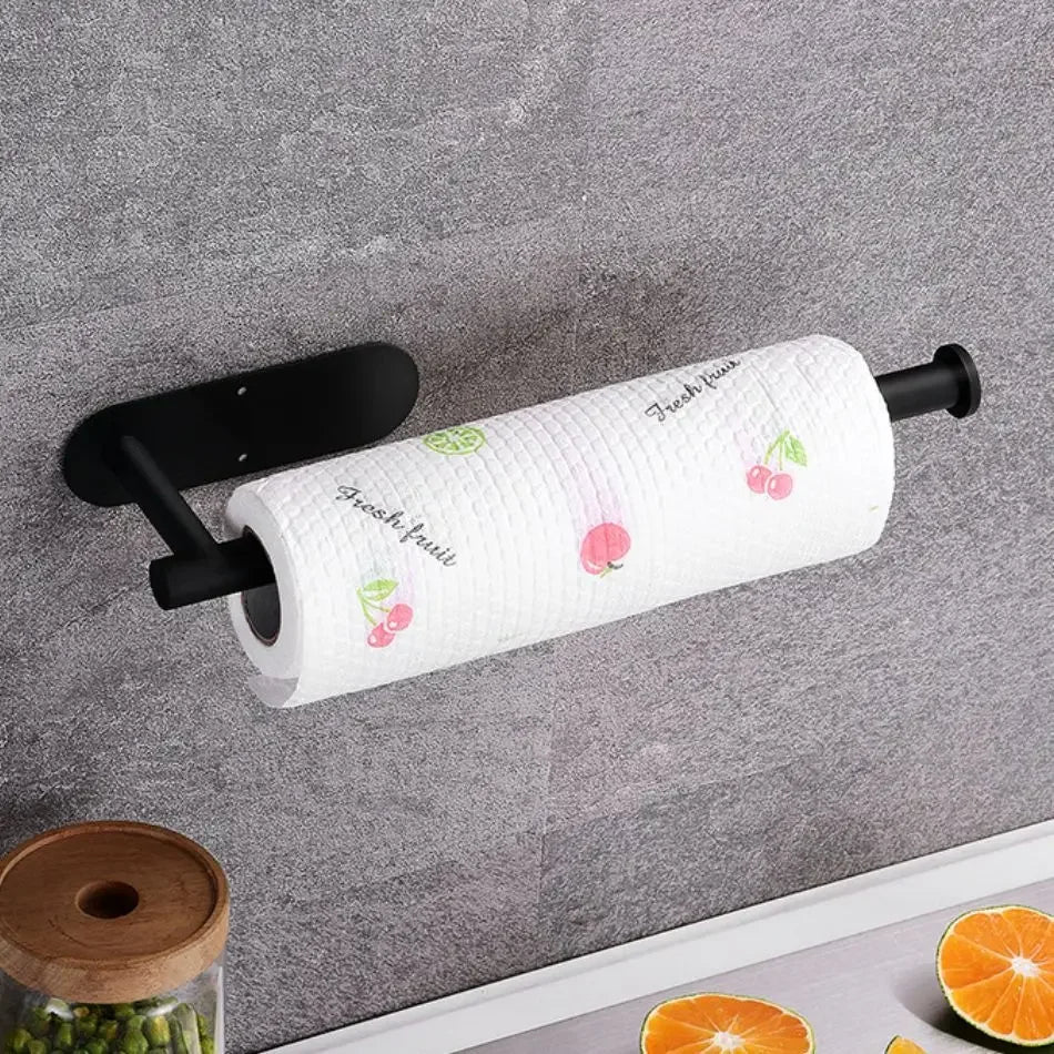 Adhesive Paper Towel Holder – Wall Mounted Rack for Kitchen and Bathroom