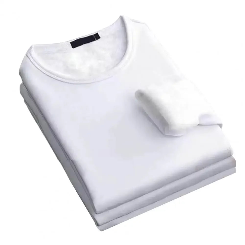 Thermal Fleece T-Shirt – Men's Long-Sleeved Velvet Padded Base Layer for Winter