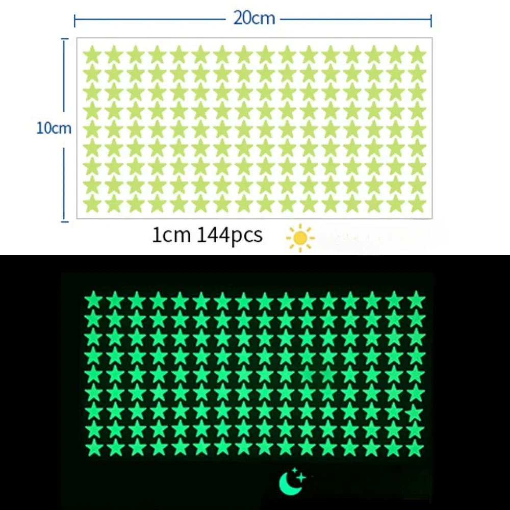Glow in the Dark Wall Decals – Luminous Dots and Stars for Kids Bedroom Decor