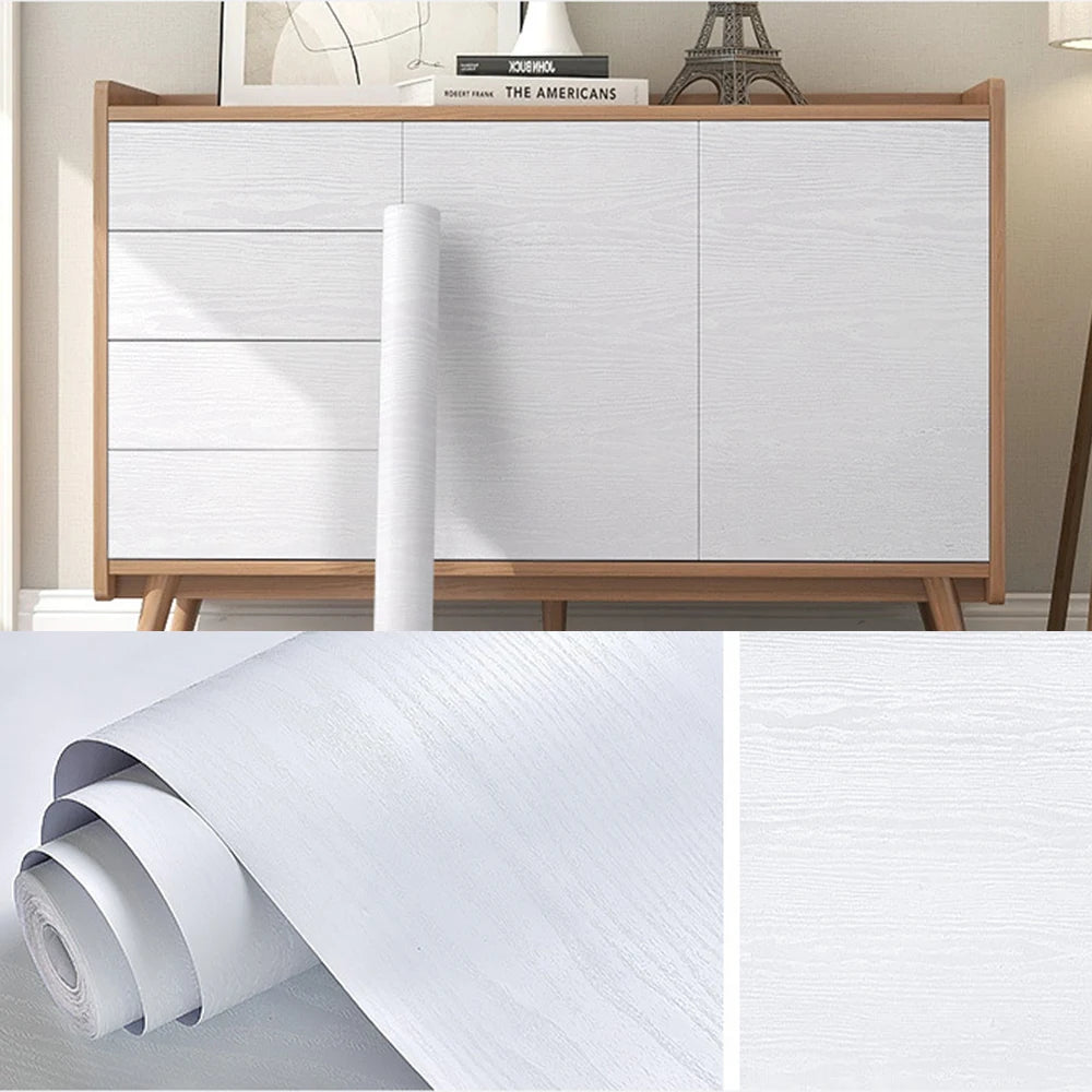 Black Wood Grain Contact Paper – Adhesive Vinyl for Furniture Refurbishing