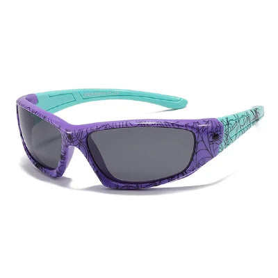 Polarized Spider Web Kids Sunglasses – UV400 Outdoor Sport Shades for 3-9y