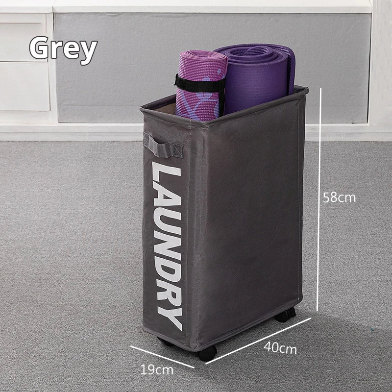 Rolling Slim Laundry Hamper – 22 Inch Waterproof Sorter for Home Organization