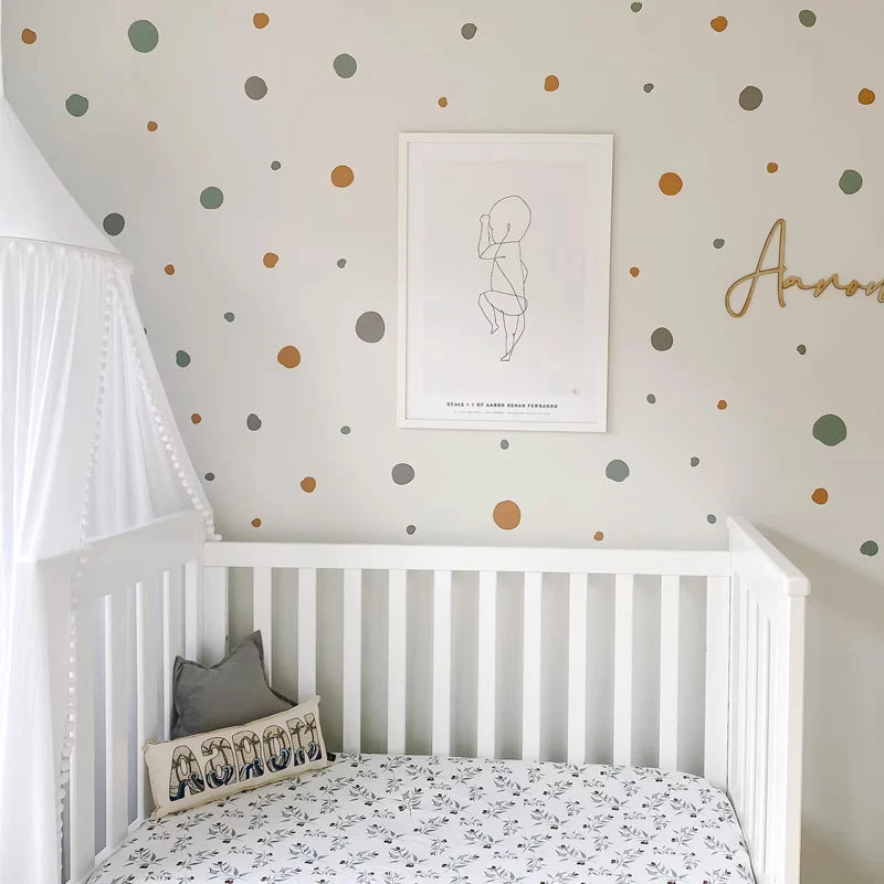 Boho Polka Dot Wall Decals – Colorful Removable Nursery Decor for Kids Room