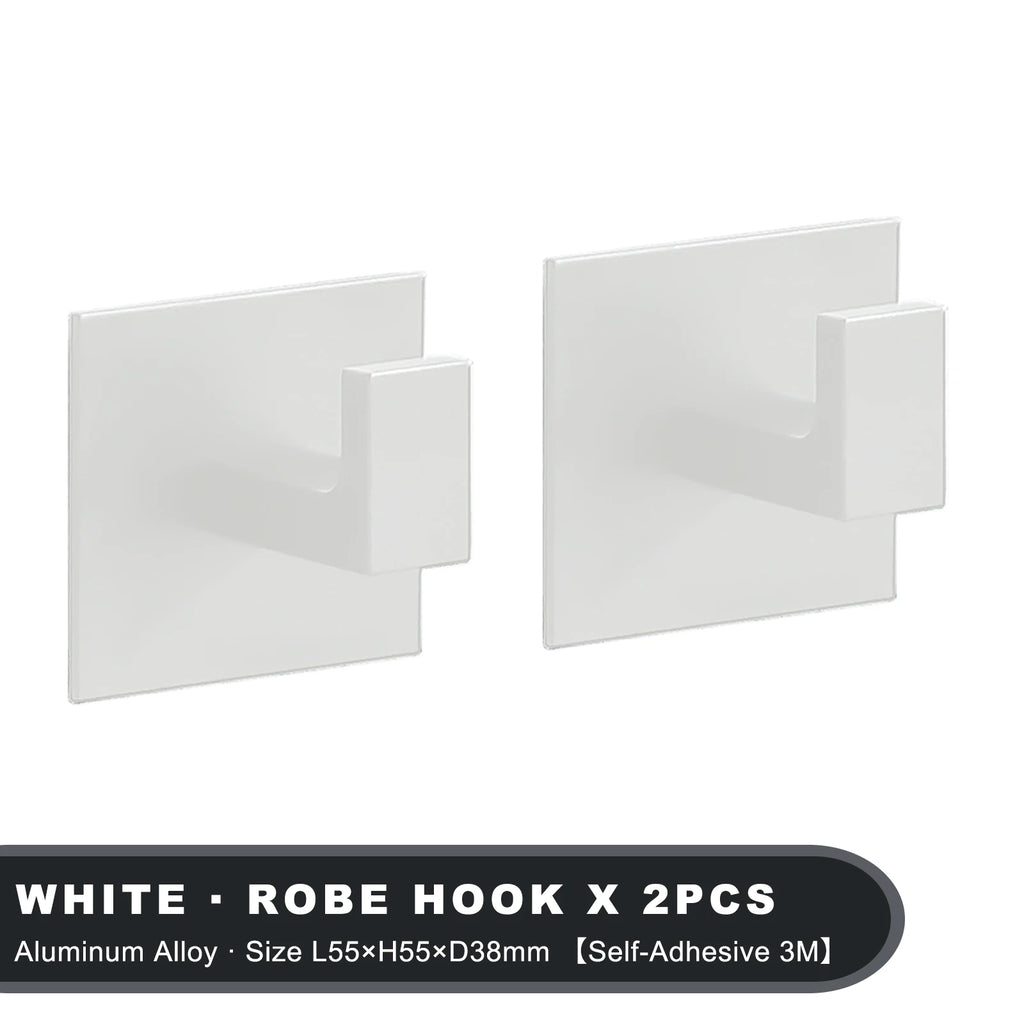 Adhesive Wall Hooks – Heavy Duty Black Hangers for Bathroom and Kitchen