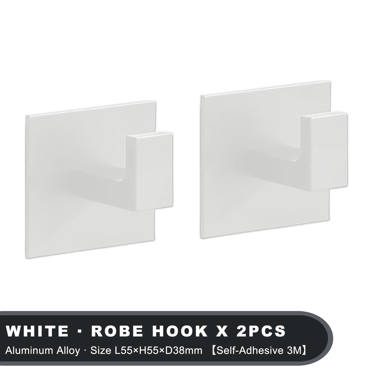 Adhesive Wall Hooks – Heavy Duty Black Hangers for Bathroom and Kitchen
