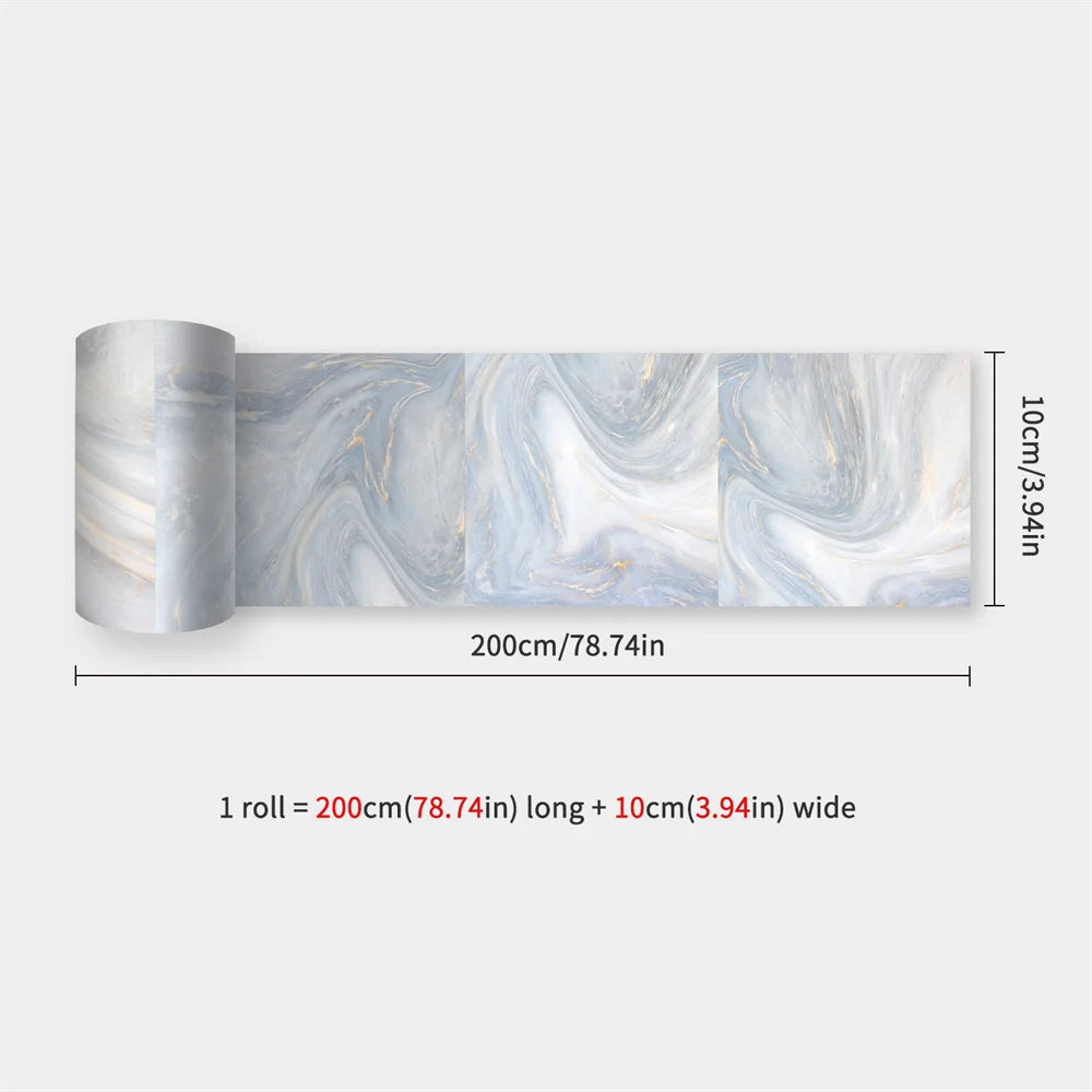 Self-Adhesive Waist Line Stickers – Waterproof Border Mural for Kitchen Decor