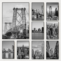 NYC Map Canvas Wall Art – Black and White Cityscape Print for Home Decor