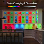 WiFi RGB LED Puck Lights – Dimmable Under Cabinet Lighting for Kitchen Decor