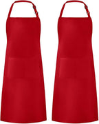 Adjustable Solid Color Apron Set – Kitchen Chef Bib for Men and Women