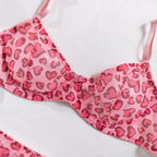 Polka Dot Mesh Lingerie Set – Sheer Underwire Bra and G-String for Women
