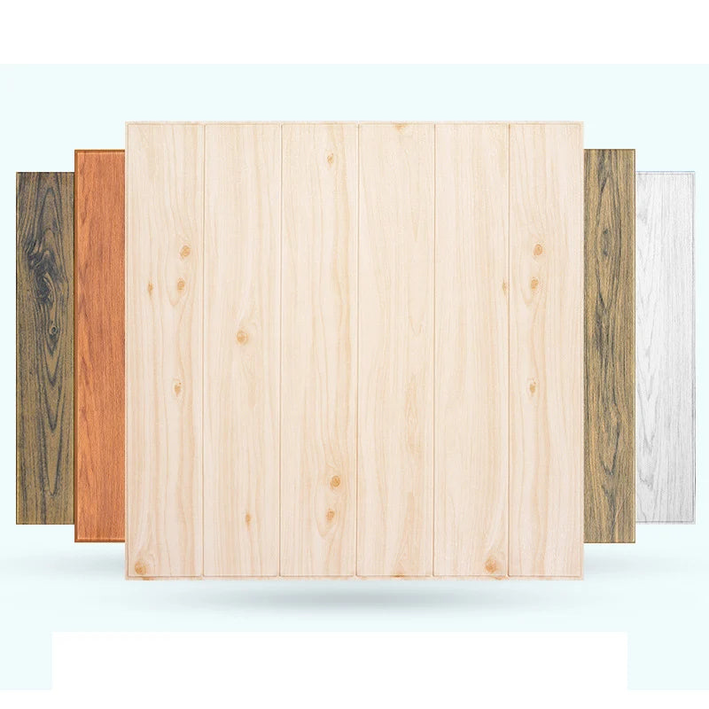 3D Wood Grain Foam Wall Tiles – Self-Adhesive Wallpaper for Home Decor