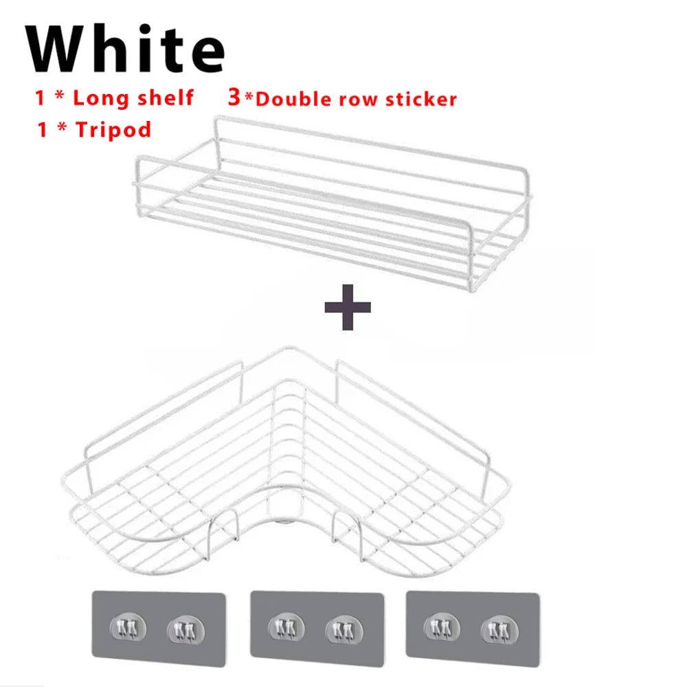 Bathroom Corner Storage Shelf – Wall Mounted Organizer for Shower