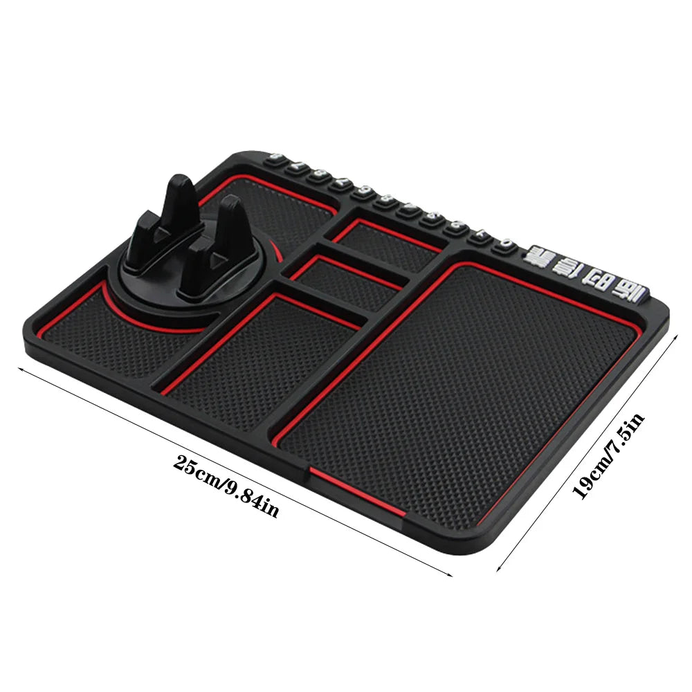 Silicone Dashboard Phone Pad – 4-in-1 Parking Number Card for Car Navigation