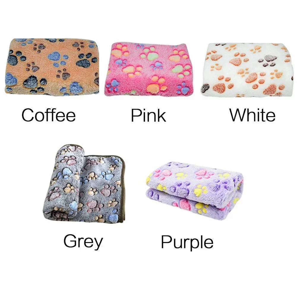 Soft Fluffy Pet Blanket – Cartoon Pattern Mat for Cats and Dogs