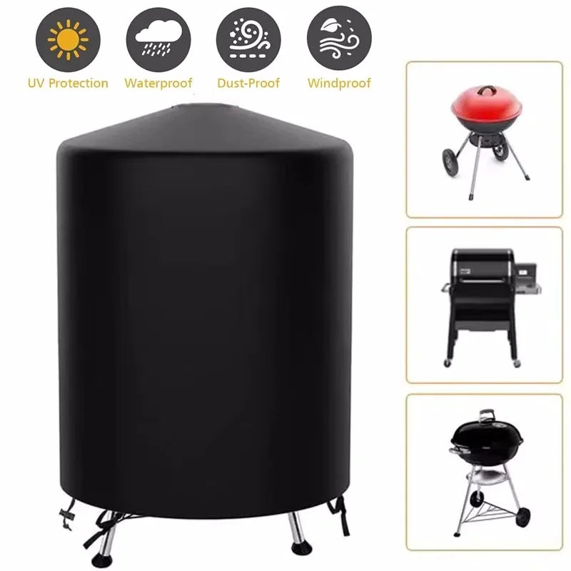 Heavy Duty Waterproof BBQ Cover – Protective Round Grill Shield for Outdoor
