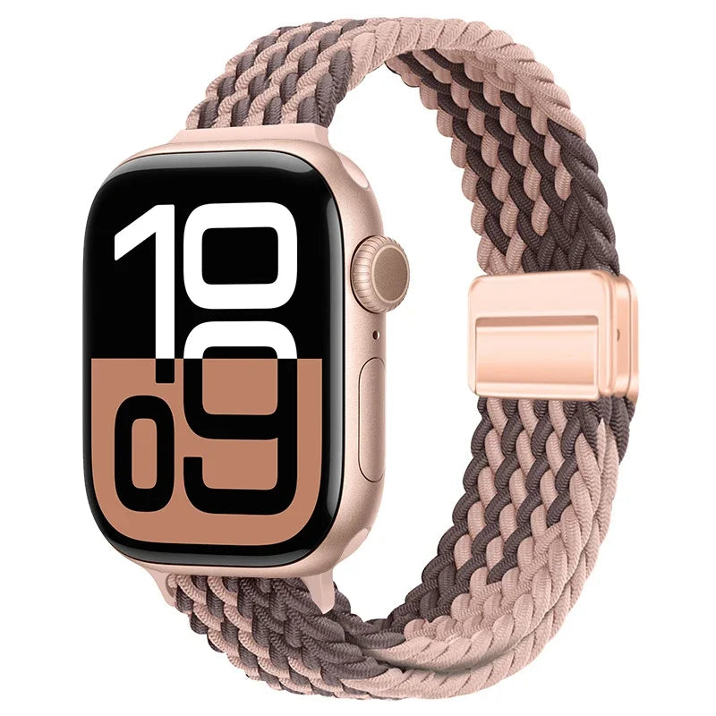 Braided Nylon Loop Watch Band – Magnetic Adjustable Bracelet for Apple iWatch