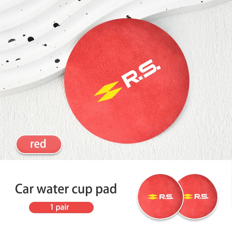Suede Car Cup Holder Coasters – Anti-Slip Accessories for Renault Vehicles
